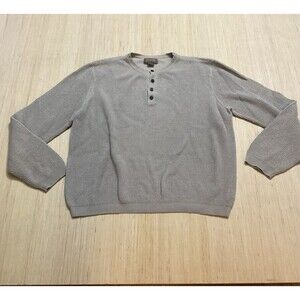 GH Bass Earth Cotton Men’s Waffle Knit Tan Long Sleeve XL Sweater